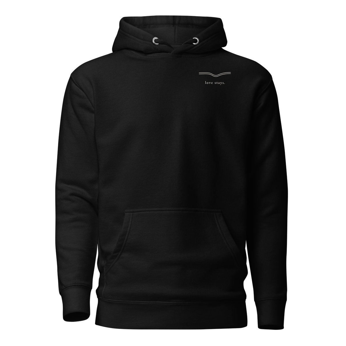 Black love stays. The Held Line Hoodie, alternate front product view